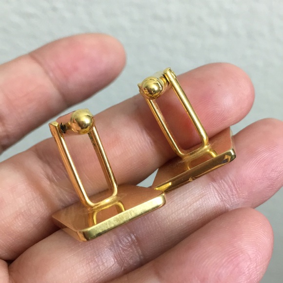 🖤Vtg gold and leather cufflinks - Picture 5 of 9